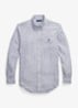 Custom fit overhemd van linnen met streepprint - New Classic Navy White