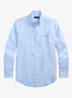 Custom Fit overhemd van linnen - Office Blue / Blauw