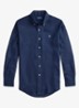 Custom Fit overhemd van linnen - Newport Navy / White / Donkerblauw