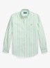 Custom fit Oxford overhemd met streepprint - Groen