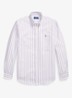 Custom fit Oxford overhemd met streepprint - Wit