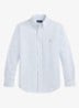 Custom fit Oxford overhemd met streepprint - White Bsr Blue / Lichtblauw