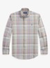Custom fit tattersall Oxford overhemd met ruitdessin - Khaki