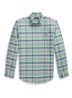 Custom fit tattersall Oxford overhemd  - Groen
