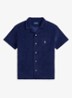 Custom slim fit overhemd met logoborduring - Donkerblauw