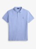 Custom slim fit polo met logo - Isle Heather / Blauw