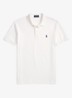 Custom slim fit polo met stretch - Wit