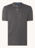 Custom slim fit polo van piqué katoen met logoborduring - Lichtgrijs