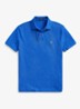 Custom slim fit polo van piqué katoen met logoborduring - New Iris Blue / Blauw