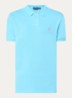 Custom slim fit polo van piqué katoen met logoborduring - Turquoise Nova/C3664
