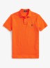 Custom slim fit polo van piqué katoen met logoborduring - Sailing Orange/C7318