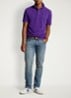 Custom slim fit polo van piqué katoen met logoborduring - Chalet Purple/C5229