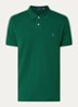 Custom slim fit polo van piqué katoen met logoborduring - New Forest / Donkergroen