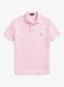 Custom slim fit polo van piqué katoen met logoborduring - Carmel Pink / Lichtroze