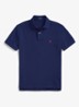 Custom slim fit polo van piqué katoen met logoborduring - Newport Navy / Blauw