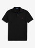 Custom slim fit polo van piqué katoen met logoborduring - Polo Black/C3870