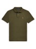 Custom slim fit polo van piqué katoen met logoborduring - Canopy Olive
