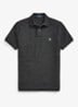 Custom slim fit polo van piqué katoen - Black Marl Heather / Donkergrijs