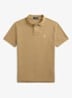 Custom slim fit polo van piqué katoen - Cafe Tan / Bruin