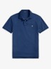 Custom slim fit polo van piqué katoen - Rustic Navy / Donkerblauw
