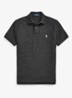 Custom slim fit polo van piqué katoen - Black Marl Heather/zwart