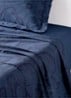Doncaster laken van katoensatijn 120TC - Donkerblauw