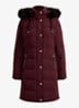 Donsjas met capuchon en imitatiebont - Dark Garnet / Bordeauxrood