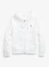 Double-knit hoodie met volledige rits - White / Wit