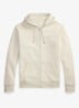 Double-knit hoodie met volledige rits - Stone Pebble / Gebroken wit