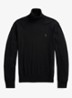 Fijngebreide coltrui van wol met logoborduring - Polo Black / Zwart