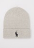 Fijngebreide muts met logoborduring  - Beige