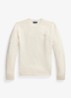 Fijngebreide pullover in alpaca wolblend met logoborduring - Cream Tonal / Creme