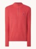 Fijngebreide pullover met halve rits en logoborduring - Nantucket Red Heather / Rood