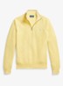 Fijngebreide pullover met halve rits en logoborduring - Soft Yellow Heather