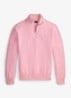 Fijngebreide pullover met halve rits en logoborduring - Carnation Pink Heather