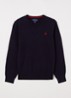 Fijngebreide pullover van katoen - Donkerblauw