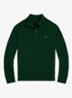 Fijngebreide pullover van wol met halve rits - Moss Agate / Donkergroen