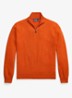 Fijngebreide pullover van wol met halve rits - Dark Jaffa Orange Htr / Oranje