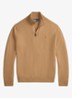 Fijngebreide pullover van wol met halve rits - Crouton Tan Heather / Beige