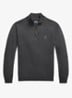 Fijngebreide pullover van wol met halve rits - Dark Charcoal Heather / Donkergrijs