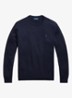 Fijngebreide pullover van wol met logo - Donkerblauw