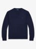 Fijngebreide pullover van wol met V-hals - Hunter Navy / Donkerblauw