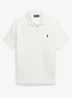Fijngebreide slim fit polo met logo - Deckwash White / Wit