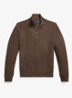 Fijngebreide trui met halve rits en logoborduring - Nutmeg Brown / Bruin