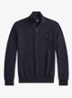Fijngebreide trui met halve rits en logoborduring - Navy Heather / Blauw