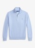Fijngebreide trui met halve rits en logoborduring - Blue Hyacith Heather / Blauw