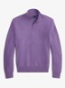 Fijngebreide trui met halve rits en logoborduring - Light Coronet Purple Heather / Lichtpaars
