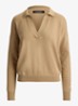 Fijngebreide trui met kraag - Birch Tan / Beige
