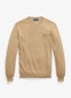 Fijngebreide trui met logoborduring - Jicama Brown Heather / Beige