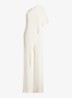 Georgette jumpsuit met blote schouder - Creme